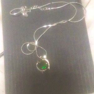 Vintage necklace on silver snake chain